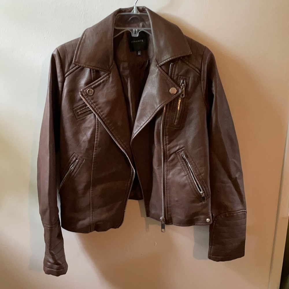 Brown leather jacket